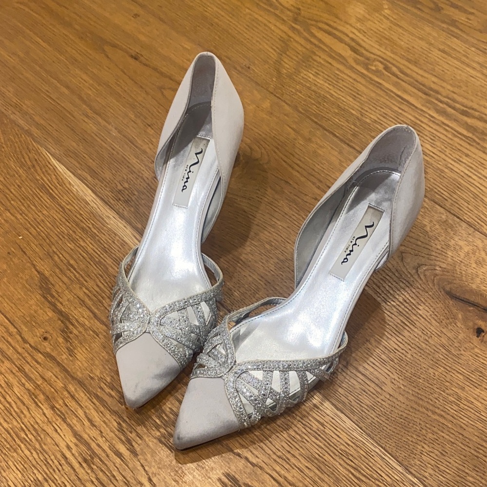 Nina Womens Silver Heels